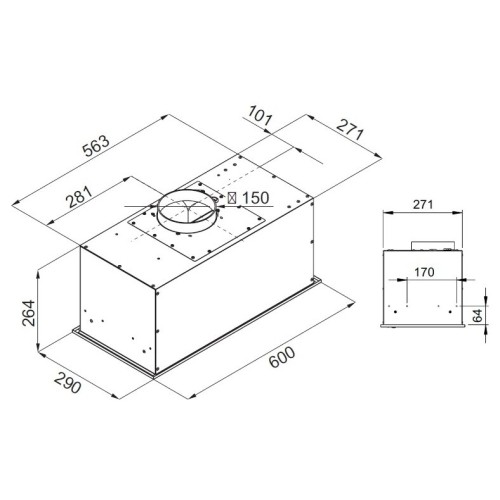 Встраиваемая вытяжка Kuppersberg IBOX 60 W