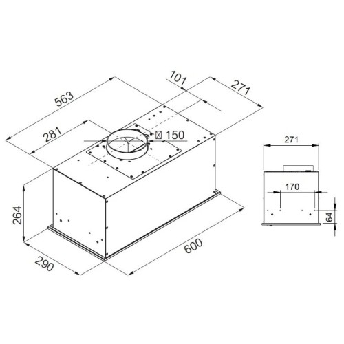 Встраиваемая вытяжка Kuppersberg IBOX 60 W