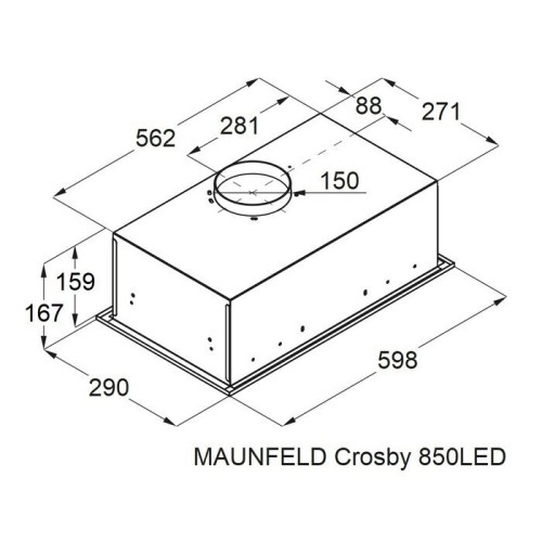 Встраиваемая вытяжка Maunfeld Crosby 850LED белый