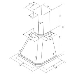 Кухонная вытяжка Krona NEYA 600 structural ivory PB