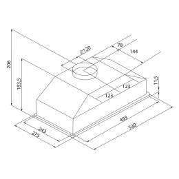Встраиваемая вытяжка Krona Kate 600 Glass White PB