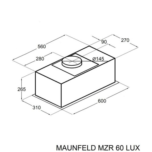 Встраиваемая вытяжка Maunfeld MZR 60 Lux Black