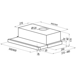 Встраиваемая вытяжка Maunfeld VS Light 50 Gl белый