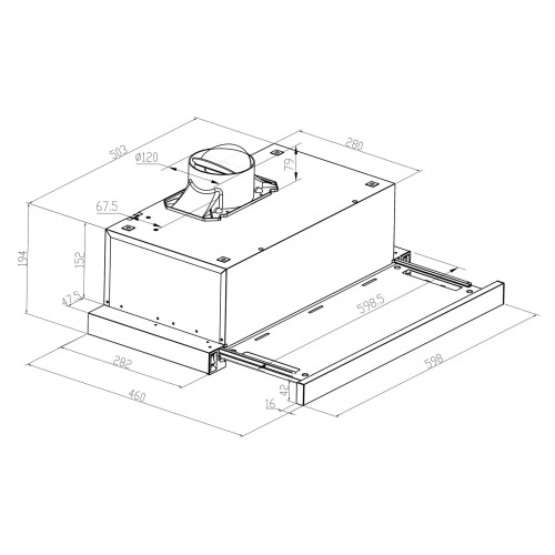Встраиваемая вытяжка Meferi SLIDEBOX60BK Power