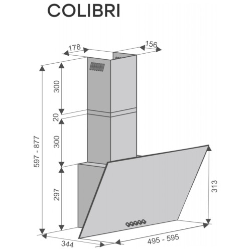 Кухонная вытяжка Konigin Colibri Black 60