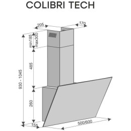 Кухонная вытяжка Konigin Colibri Tech Black 50