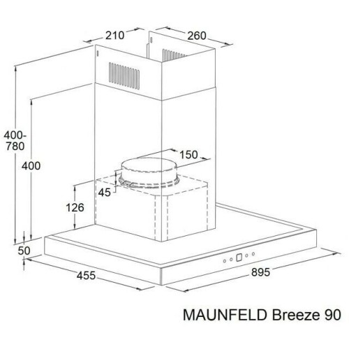 Кухонная вытяжка MAUNFELD Breeze 90 нержавеющая сталь