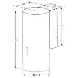 Островная вытяжка Meferi TUBE35IX ULTRA
