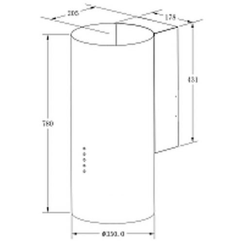 Островная вытяжка Meferi TUBE35WH ULTRA
