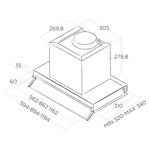 Встраиваемая вытяжка Elica BOXIN LX BL MAT A 60