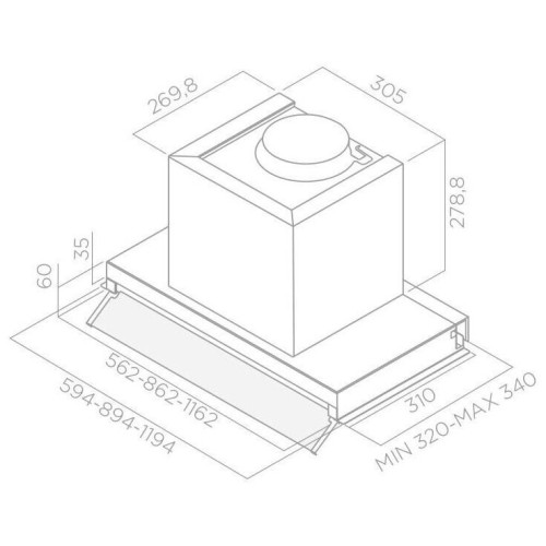 Встраиваемая вытяжка Elica BOXIN LX BL MAT A 60