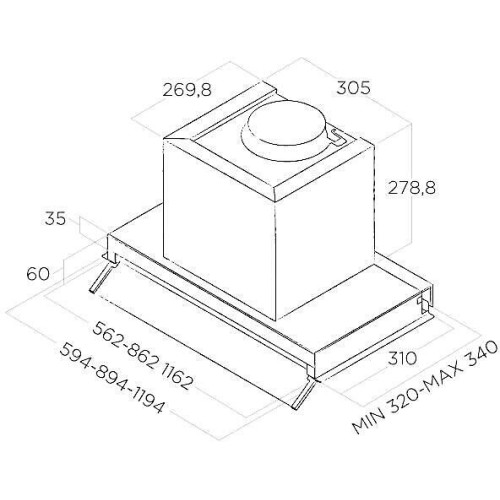 Встраиваемая вытяжка Elica BOXIN LX BL MAT A 90