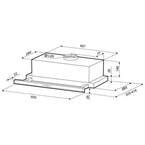 Встраиваемая вытяжка Krona Kamilla Slim 2M 600 Inox
