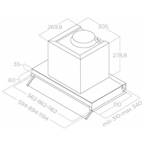 Встраиваемая вытяжка Elica Boxin LX IX A 90