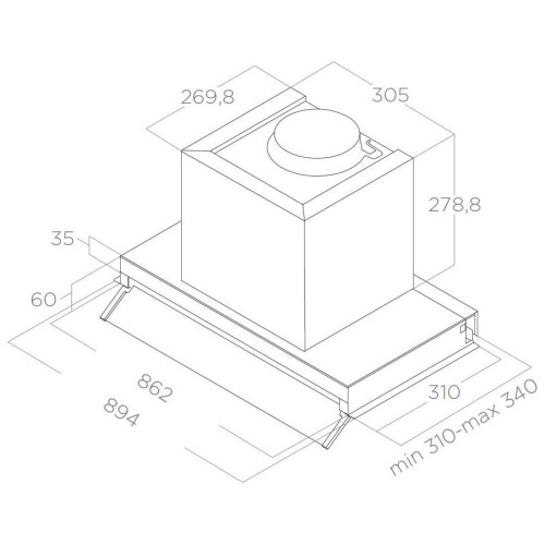 Встраиваемая вытяжка Elica Boxin LX IX A 90