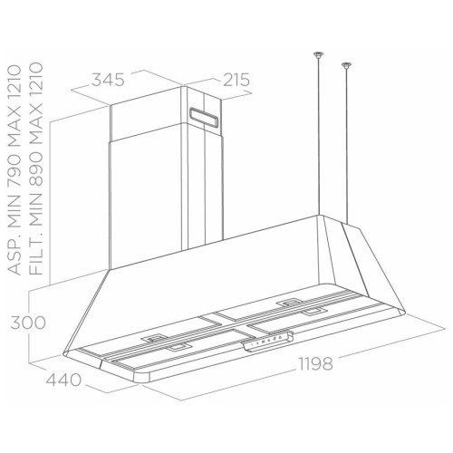 Кухонная вытяжка Elica IKONA MAXXI PURE BL MAT F 120