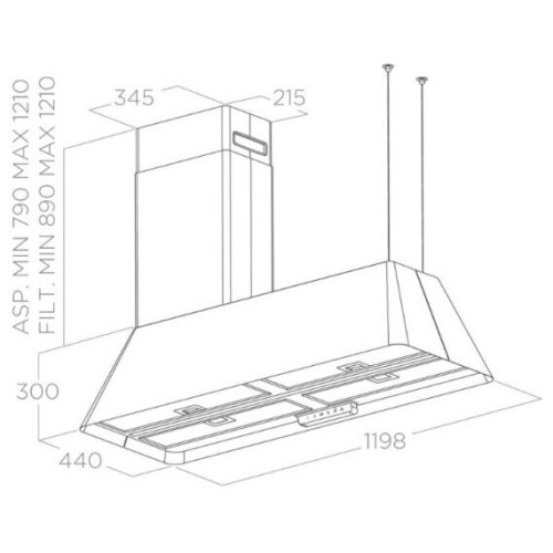 Кухонная вытяжка Elica IKONA MAXXI PURE BL MAT F 120