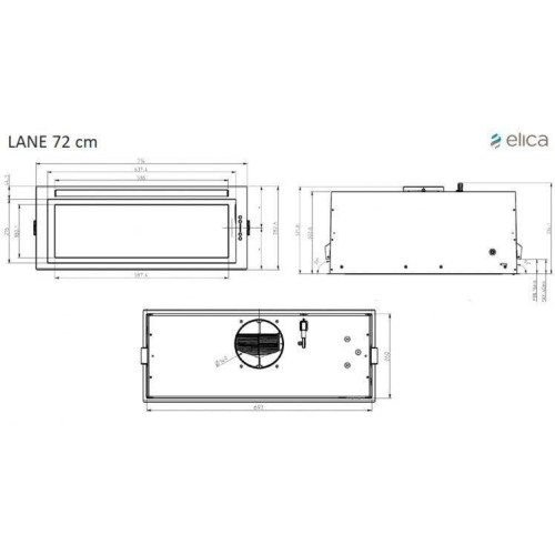 Встраиваемая вытяжка Elica LANE BL MAT A 72