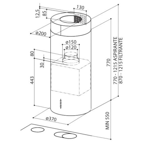 Кухонная вытяжка Faber CYLINDRA IS 4 EV8 X A37