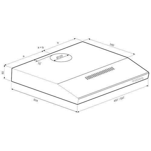 Подвесная вытяжка Krona Jessica slim 500 white push button