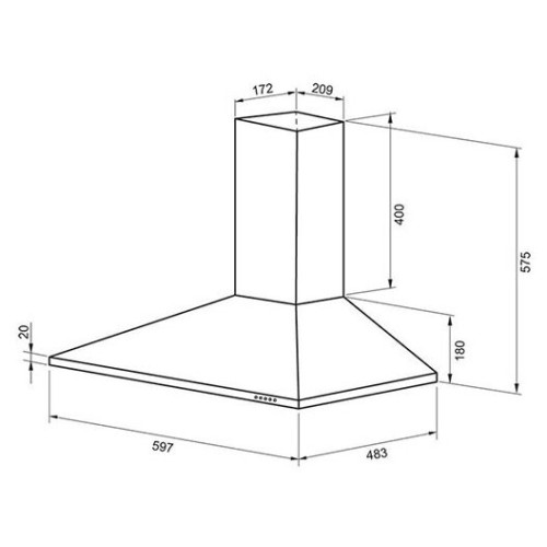 Кухонная вытяжка KRONA CORNELIA 600 inox PB