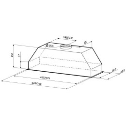 Встраиваемая вытяжка KRONA MINI 900 WHITE slider