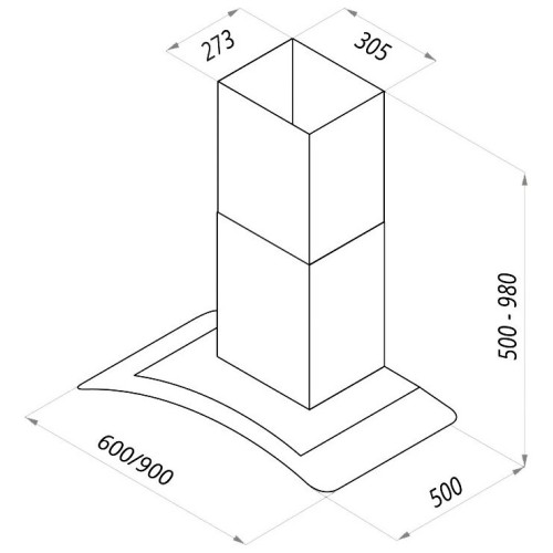 Кухонная вытяжка Maunfeld Ancona 90 INOX glass