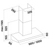 Кухонная вытяжка пристенная Falmec Marte Pro 120 CMHN20 E3P2 ZZZI410F