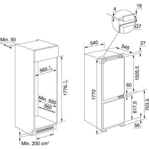 Встраиваемая морозильная камера Franke FSDF 330 NF NE F