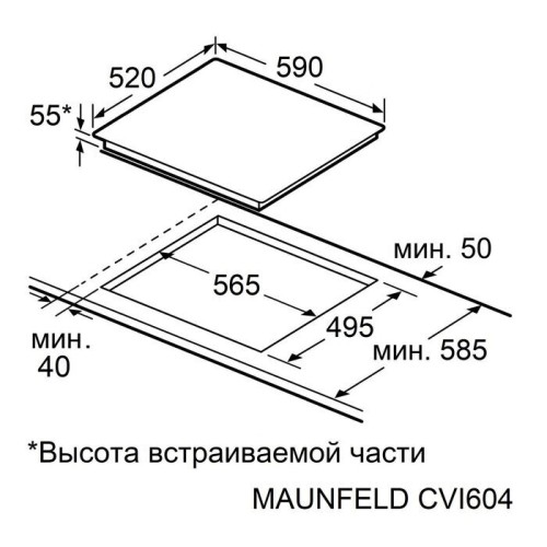 Индукционная варочная панель Maunfeld CVI604EXWH