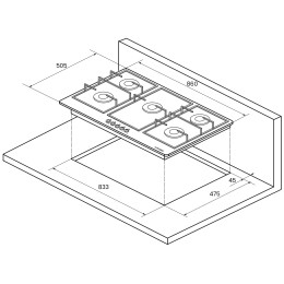 Газовая варочная панель Kuppersberg FV9TGRZ C Bronze