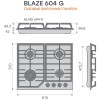 Газовая варочная панель Konigin Blaze 604 BKGW