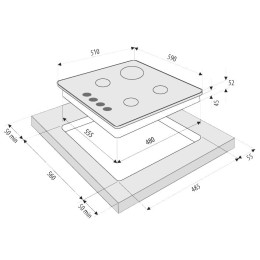 Газовая варочная панель Krona ORTICA 60 WH