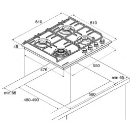 Газовая варочная панель Kuppersberg FG 65 B