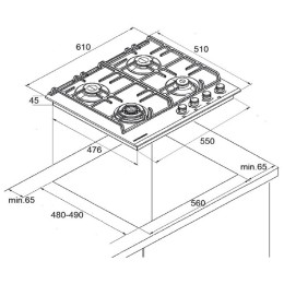 Газовая варочная панель Kuppersberg FS 65 ANT