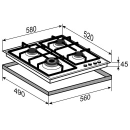 Газовая варочная панель Zigmund & Shtain M 26.6 A