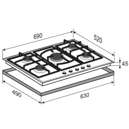 Газовая варочная панель Zigmund & Shtain M 26.7 A