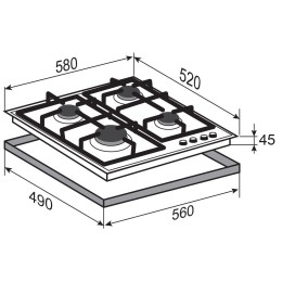 Газовая варочная панель Zigmund & Shtain M 26.6 X