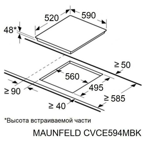 Электрическая варочная панель Maunfeld CVCE 594MBK