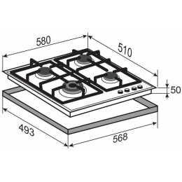 Газовая варочная панель Zigmund Shtain G 14 6 B