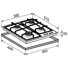 Газовая варочная панель Zigmund Shtain G 16 6 X