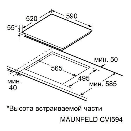 Индукционная варочная панель Maunfeld CVI594SF2WHD Inverter