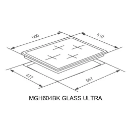 Газовая варочная панель MEFERI MGH604BK GLASS ULTRA