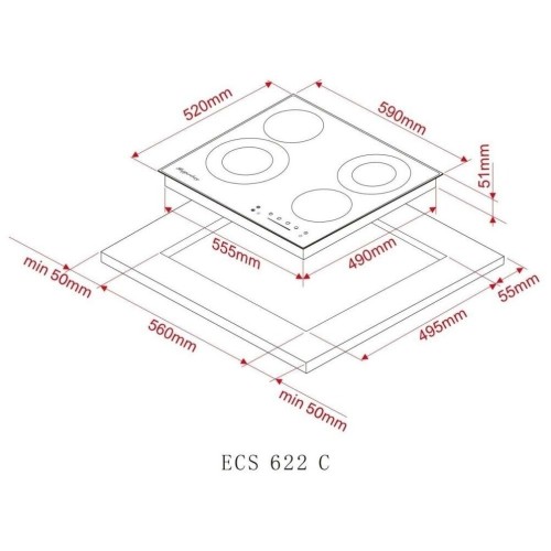 Электрическая варочная панель Kuppersberg ECS 622 C