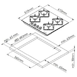 Газовая варочная панель Kuppersberg FS 62 W