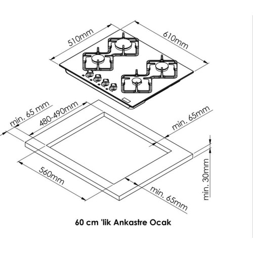 Газовая варочная панель Kuppersberg FG 62 GR