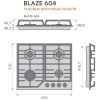 Газовая варочная панель Konigin Blaze 604 BMW