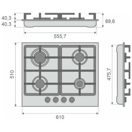 Газовая варочная панель Konigin Blaze 604 IXW