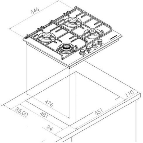 Газовая варочная панель Kuppersberg FS 62 B