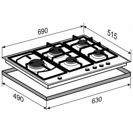 Газовая варочная панель Zigmund Shtain G 14 7 S